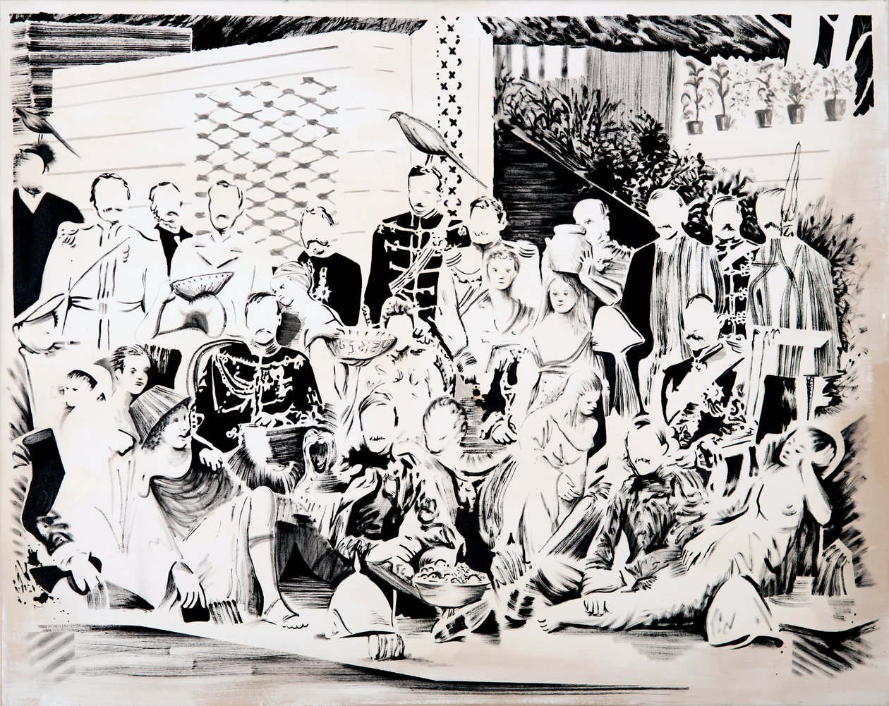 Fiesta de los dioses, 2017 (óleo sobre lienzo) de Darren Coffield