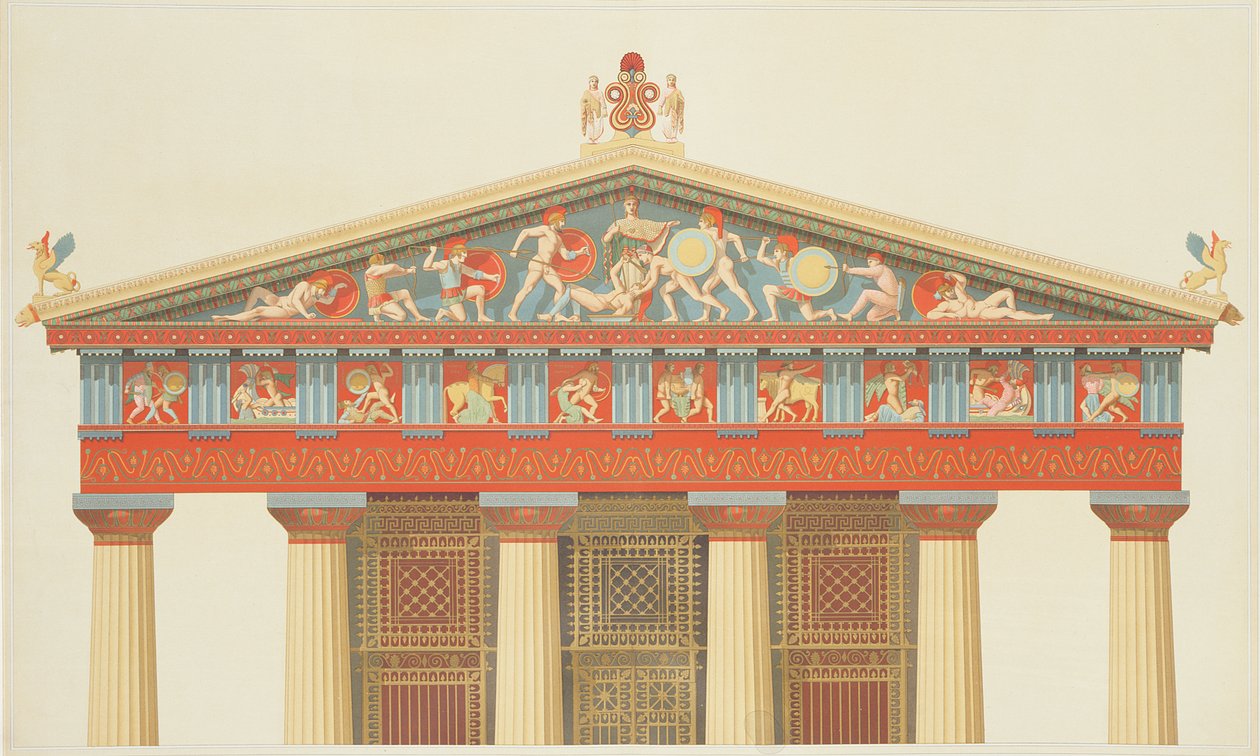 Fachada del Templo de Júpiter en Egina de Daumont