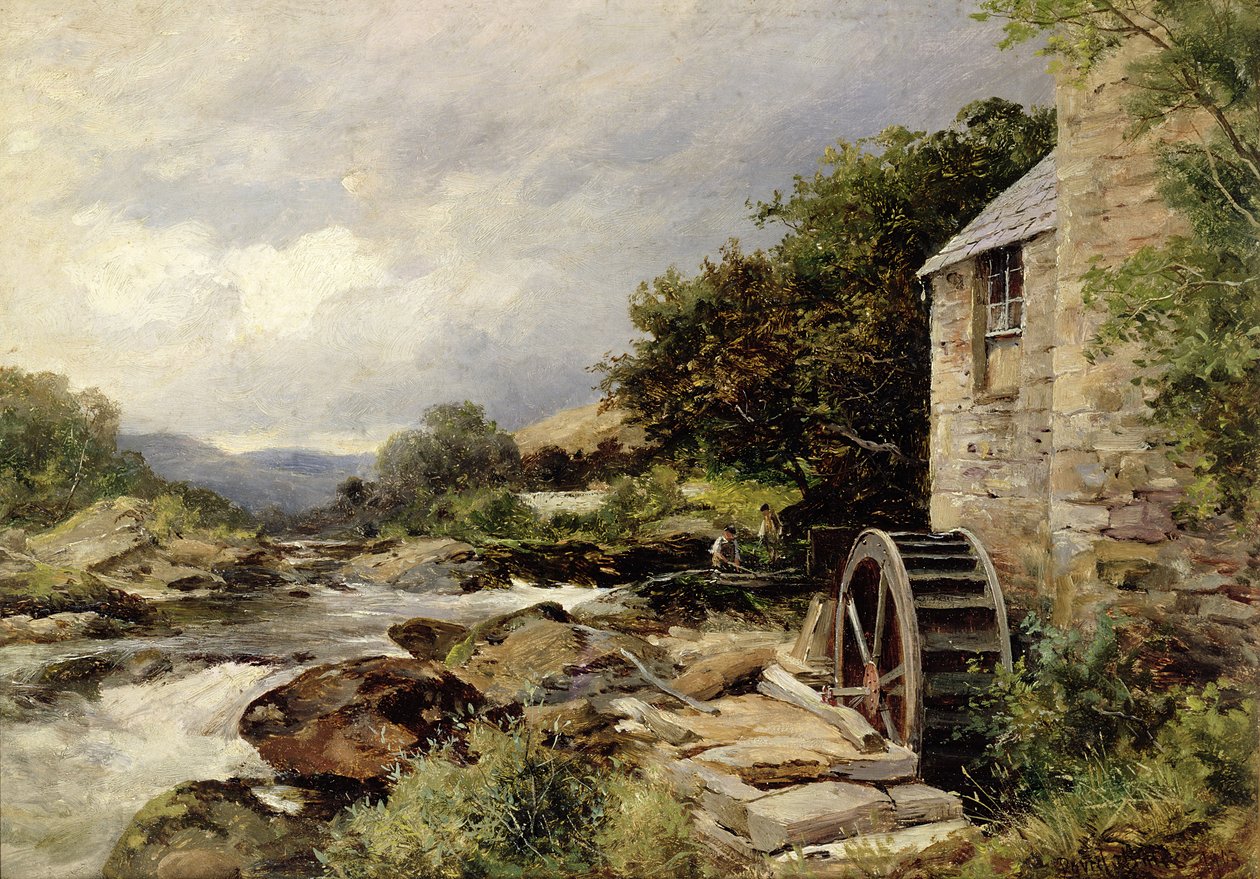 El molino en el Llugwy, Capel Curig de David Bates