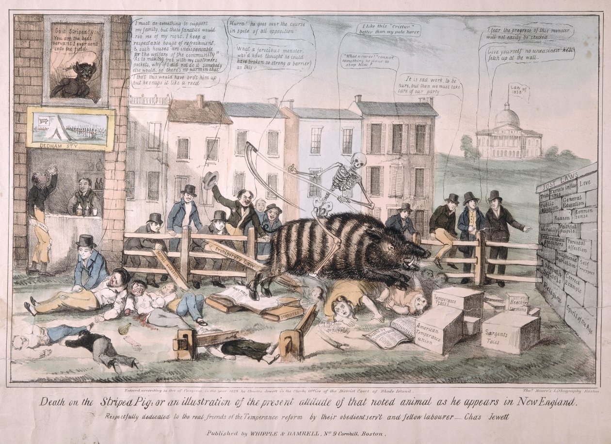 Muerte en el Cerdo Rayado, 1839 de David Claypoole Johnston