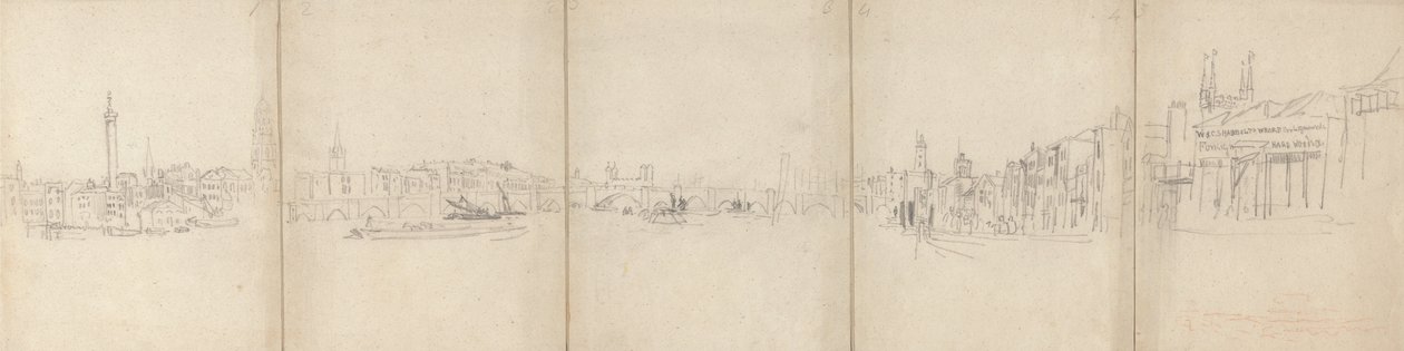 Panorama del Puente Viejo de Londres de David Cox