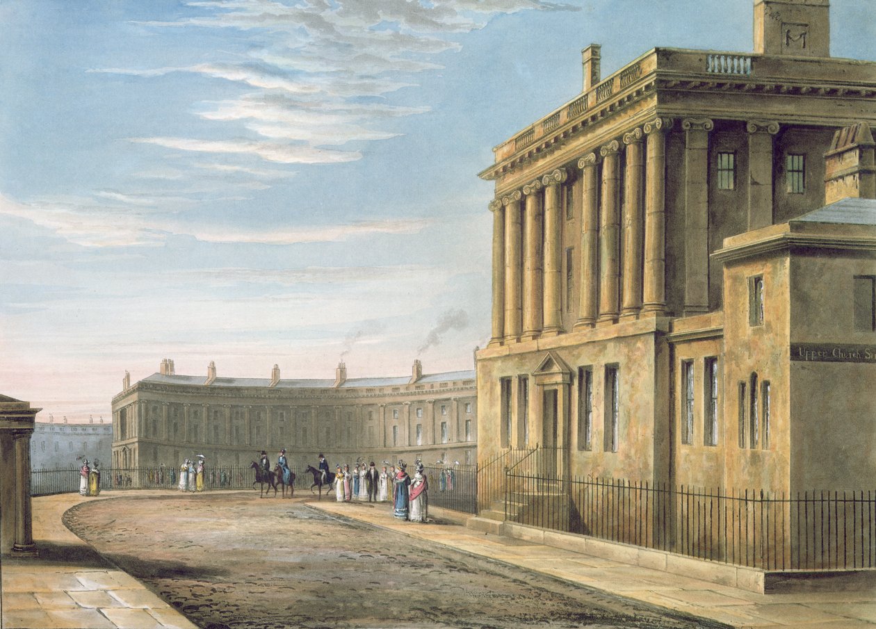 El Royal Crescent, Bath 1820 de David Cox