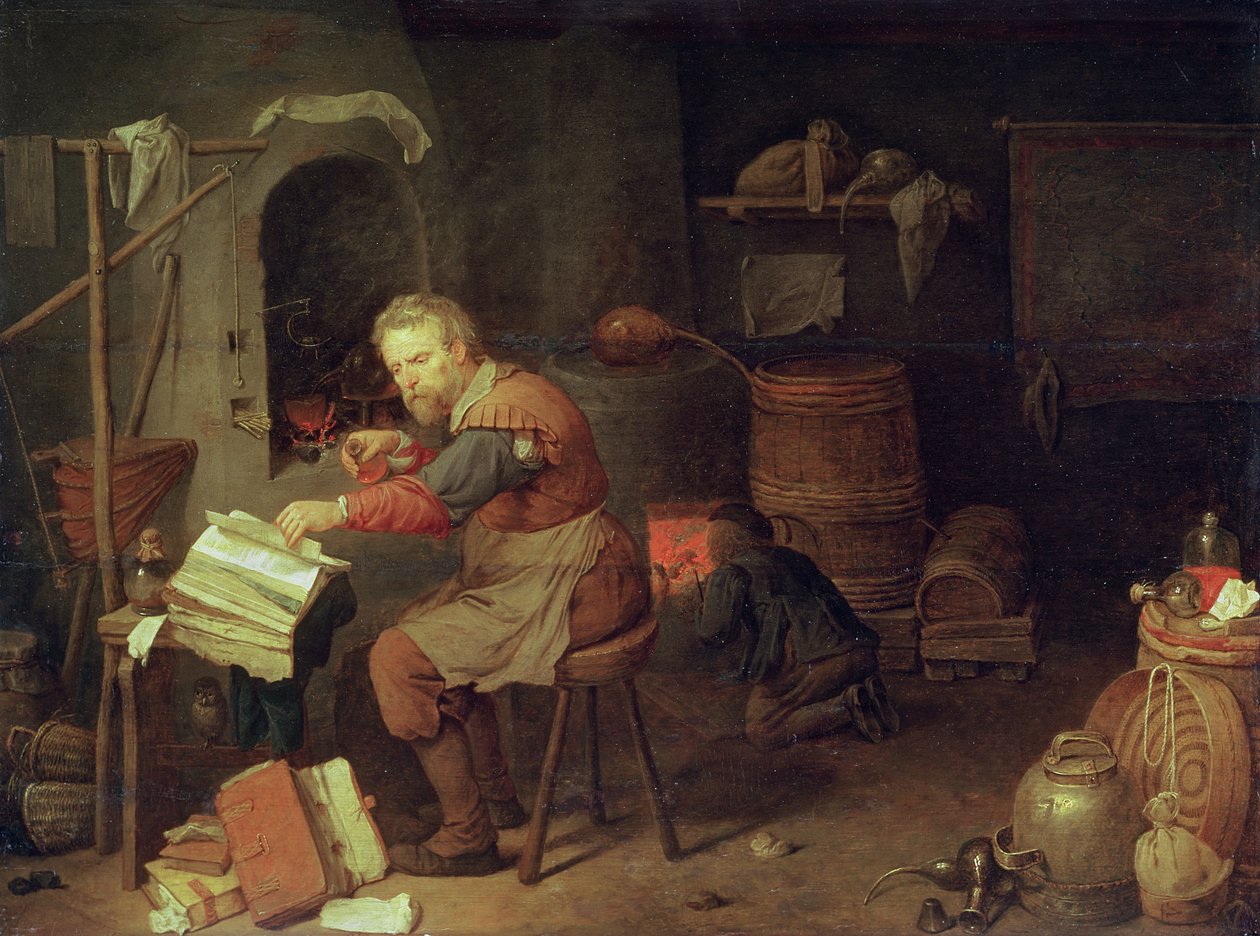 El Taller del Alquimista de David III Ryckaert