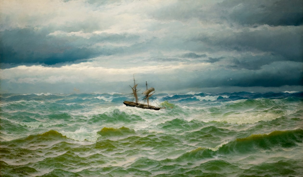 Escena marina, 1882 de David James