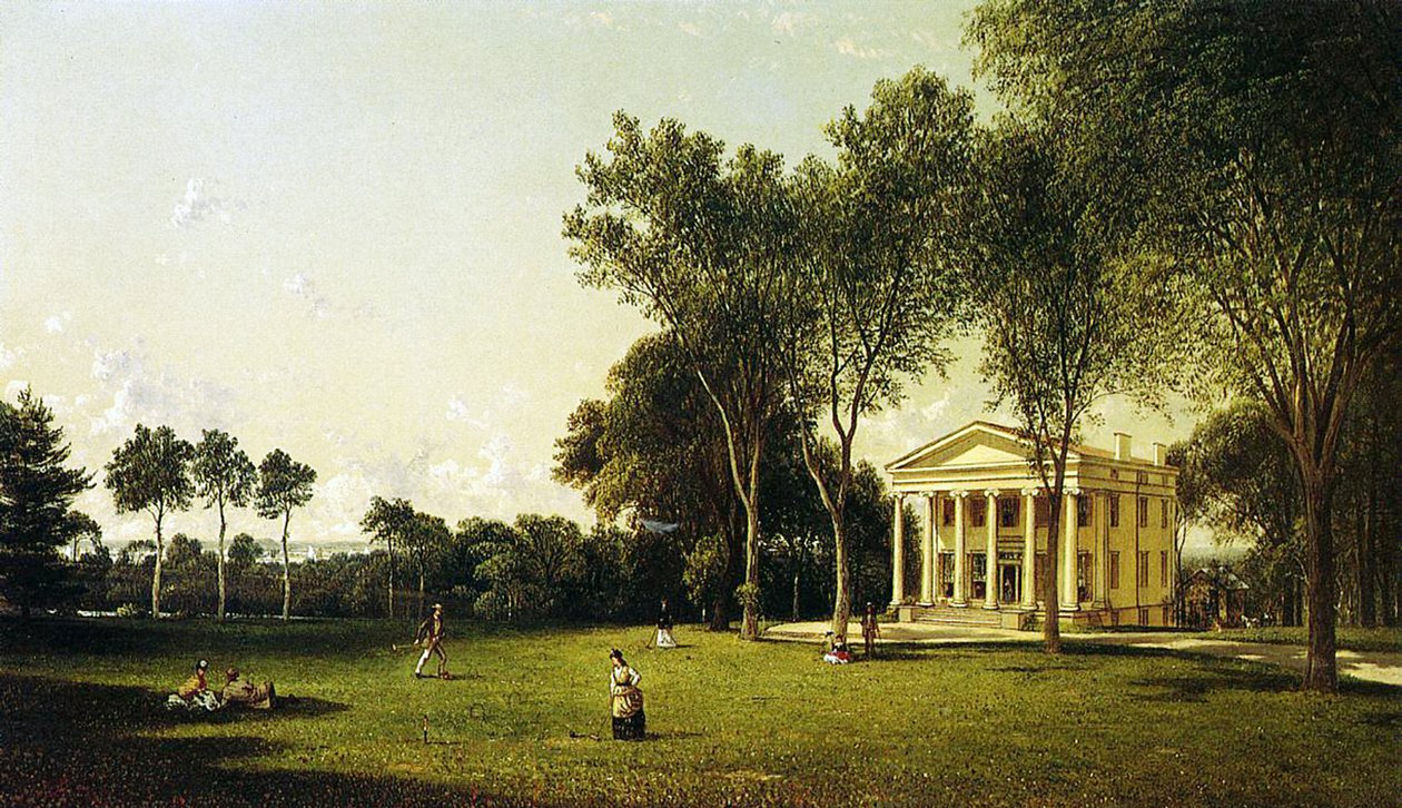 Un Juego de Croquet, 1873 de David Johnson