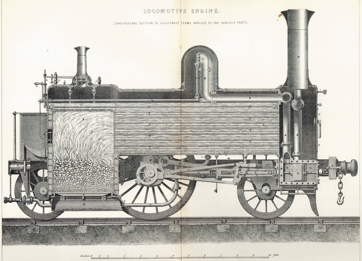 Locomotora, grabado por J.W. Lowry de David Kirkaldy