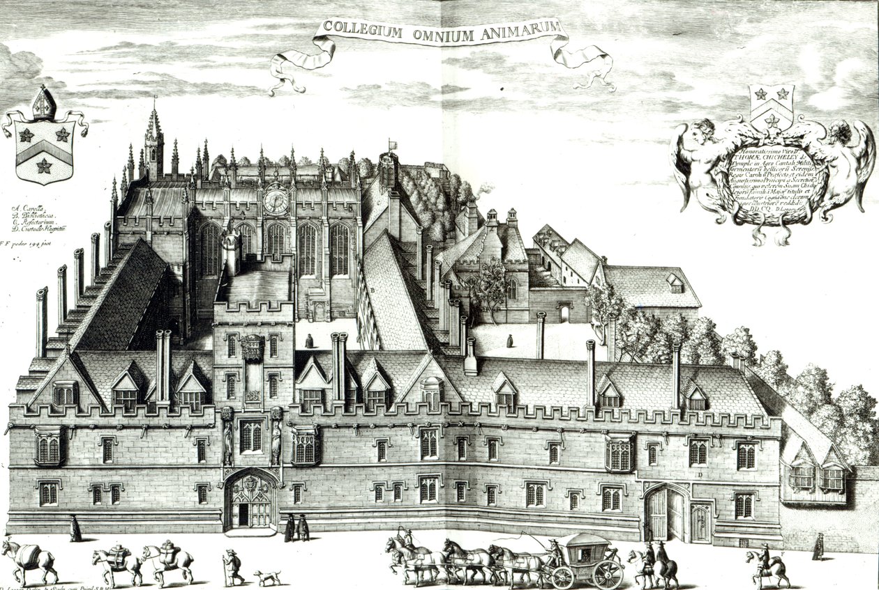 All Souls College, Universidad de Oxford, 1675 de David Loggan