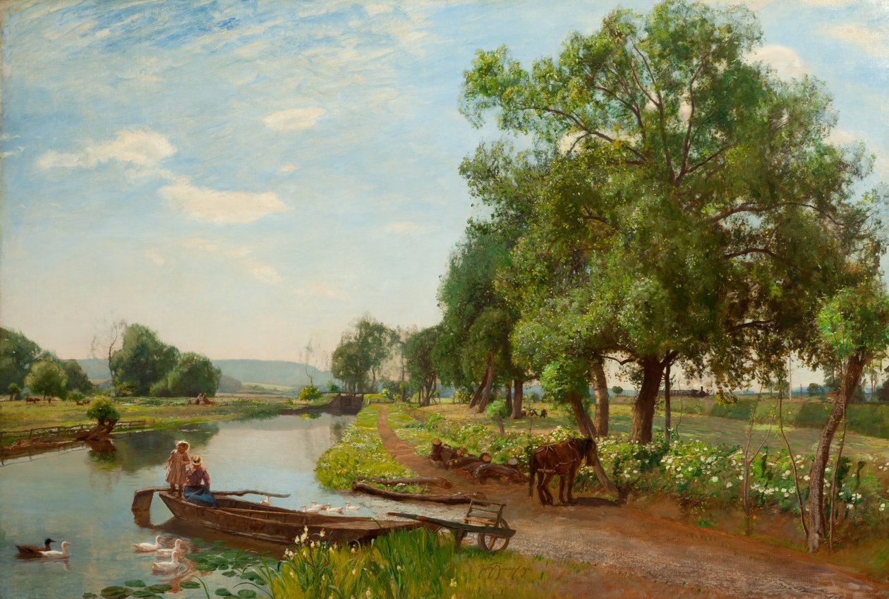 Río y ferrocarril, 1896 de David Murray