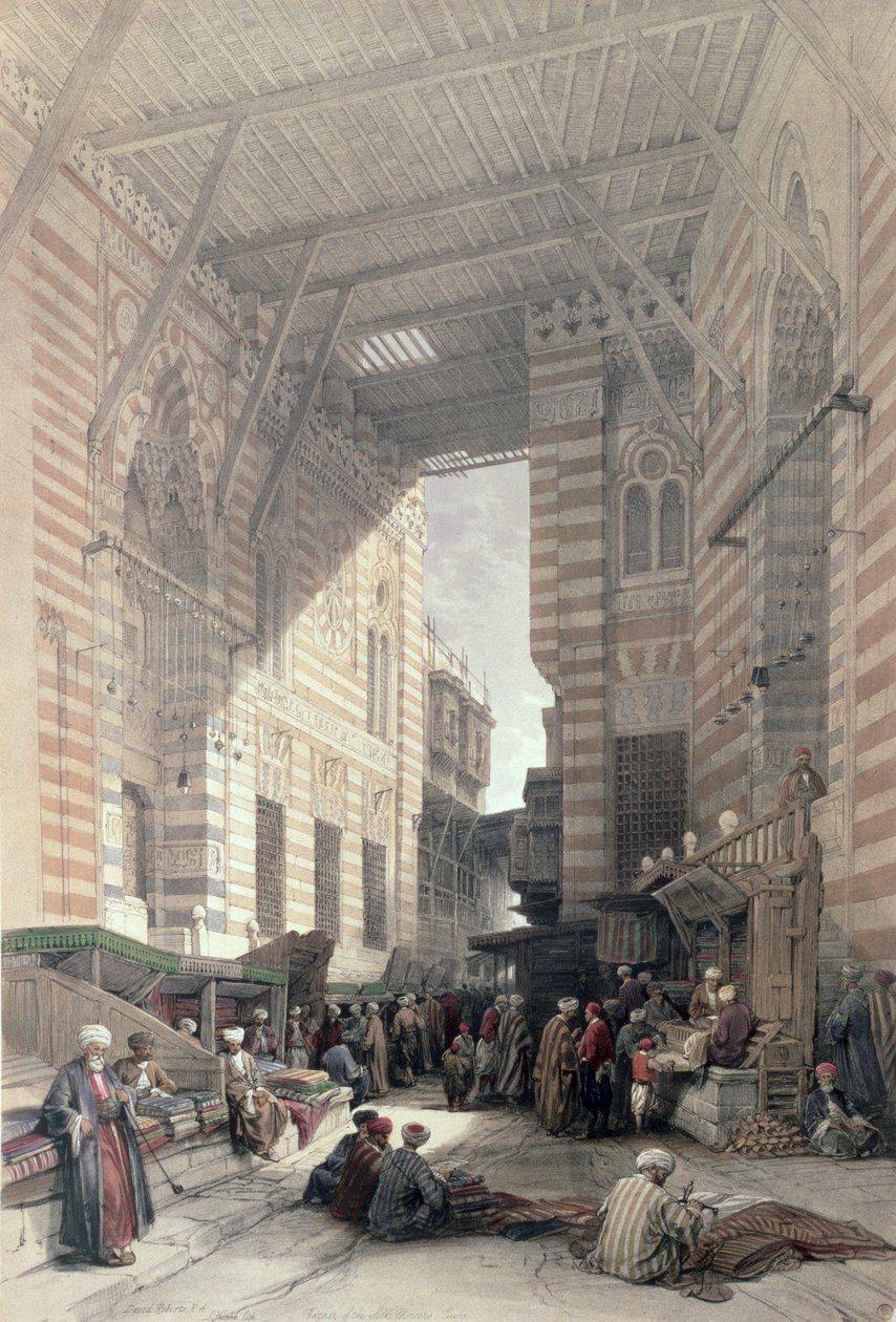 Bazar de los mercaderes de seda, El Cairo, de Egipto y Nubia, Vol.3 de David Roberts