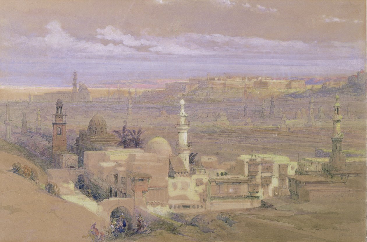 El Cairo desde la puerta de Citizenib, mirando hacia el desierto de Suez de David Roberts