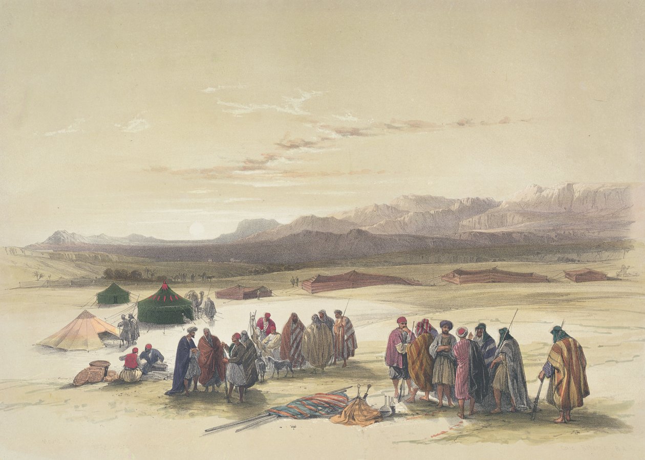 Campamento de los Alloeen en Wady Araba de David Roberts