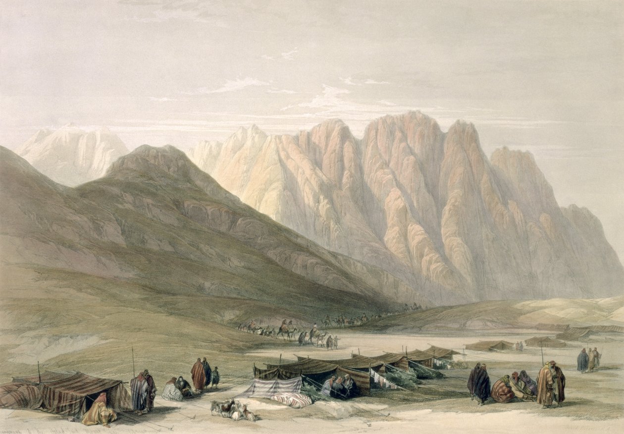Campamento de los Aulad-Said, Monte Sinaí, 18 de febrero de 1839, lámina 110 del Volumen III de 
