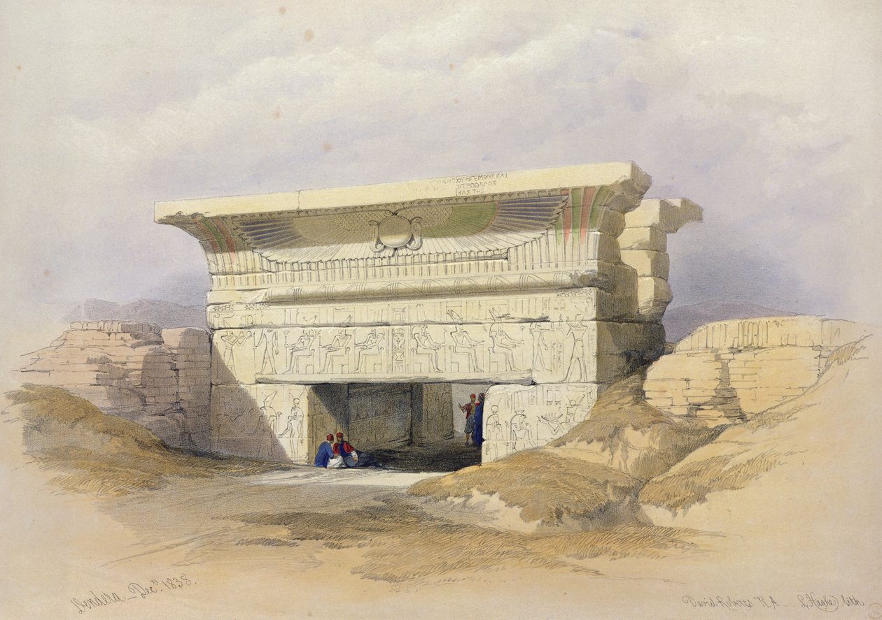 Puerta Norte en Dendarah, de Egipto y Nubia, Vol.1 de David Roberts