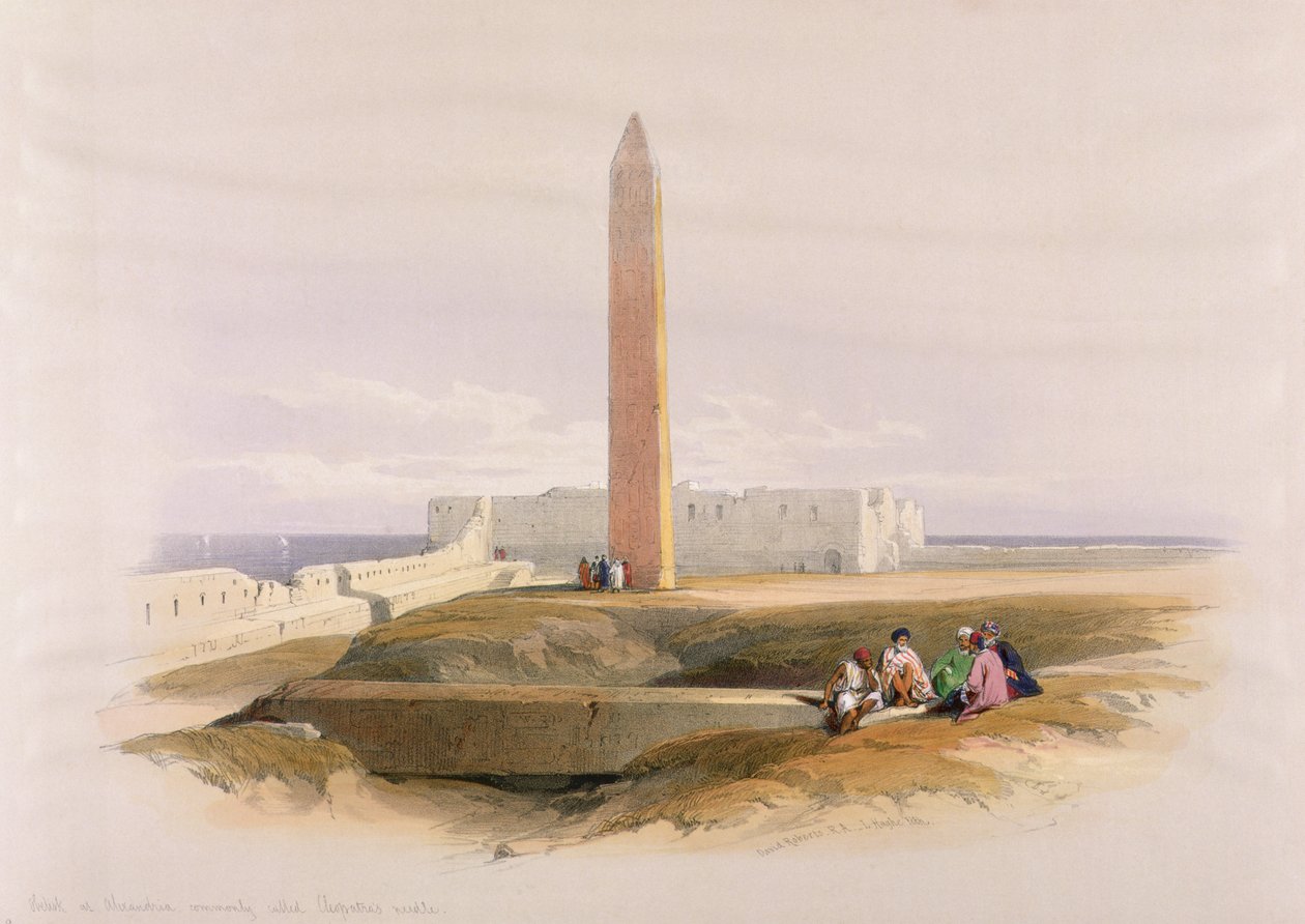 Obelisco en Alejandría, comúnmente llamado Aguja de Cleopatra, de Egipto y Nubia, Vol.1 de David Roberts