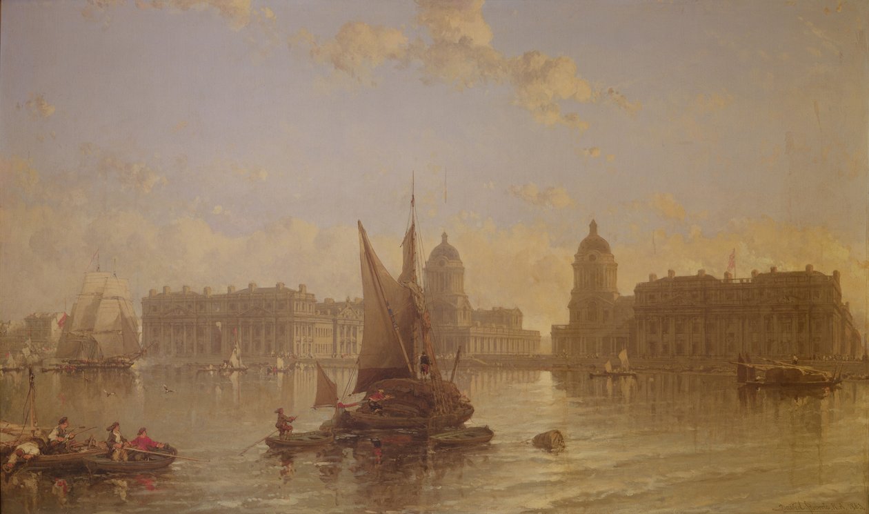Embarcaciones en el Támesis en Greenwich de David Roberts