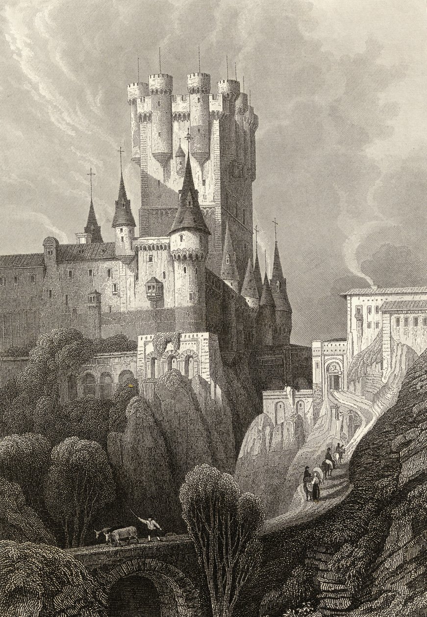 El Alcázar antes del incendio de 1862, Segovia de David Roberts