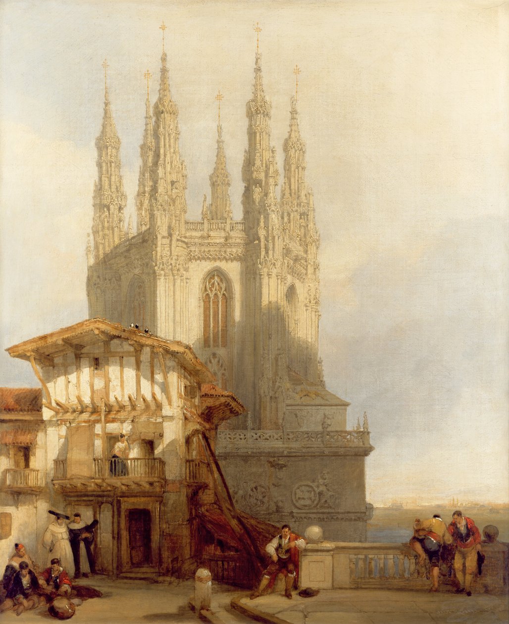 La entrada al transepto norte, Catedral de Burgos, 1835 de David Roberts
