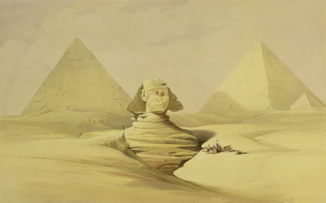 La Gran Esfinge y las Pirámides de Giza, de Egipto y Nubia, Vol.1 de David Roberts