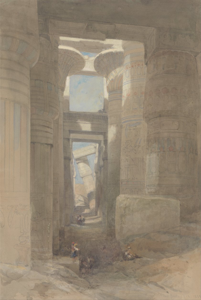 El gran templo de Amón Karnak, la sala hipóstila de David Roberts