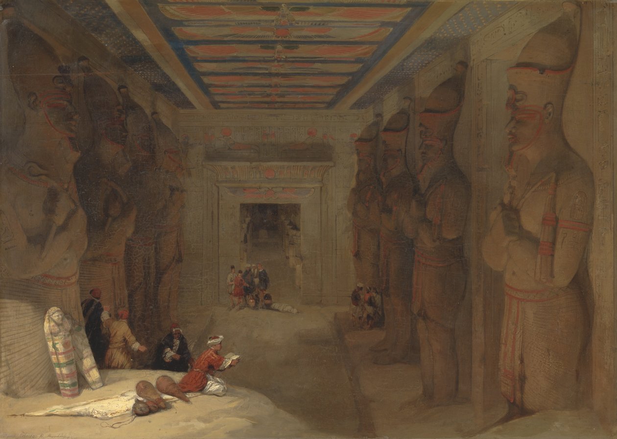 La Sala Hipóstila del Gran Templo de Abu Simbel, Egipto de David Roberts