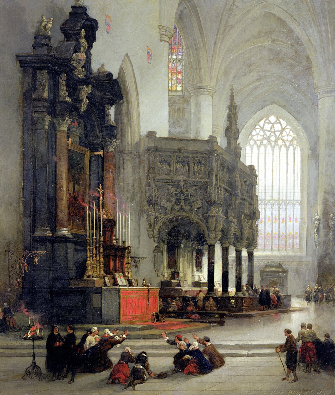 El santuario de San Gomar en Lierre, Bélgica de David Roberts