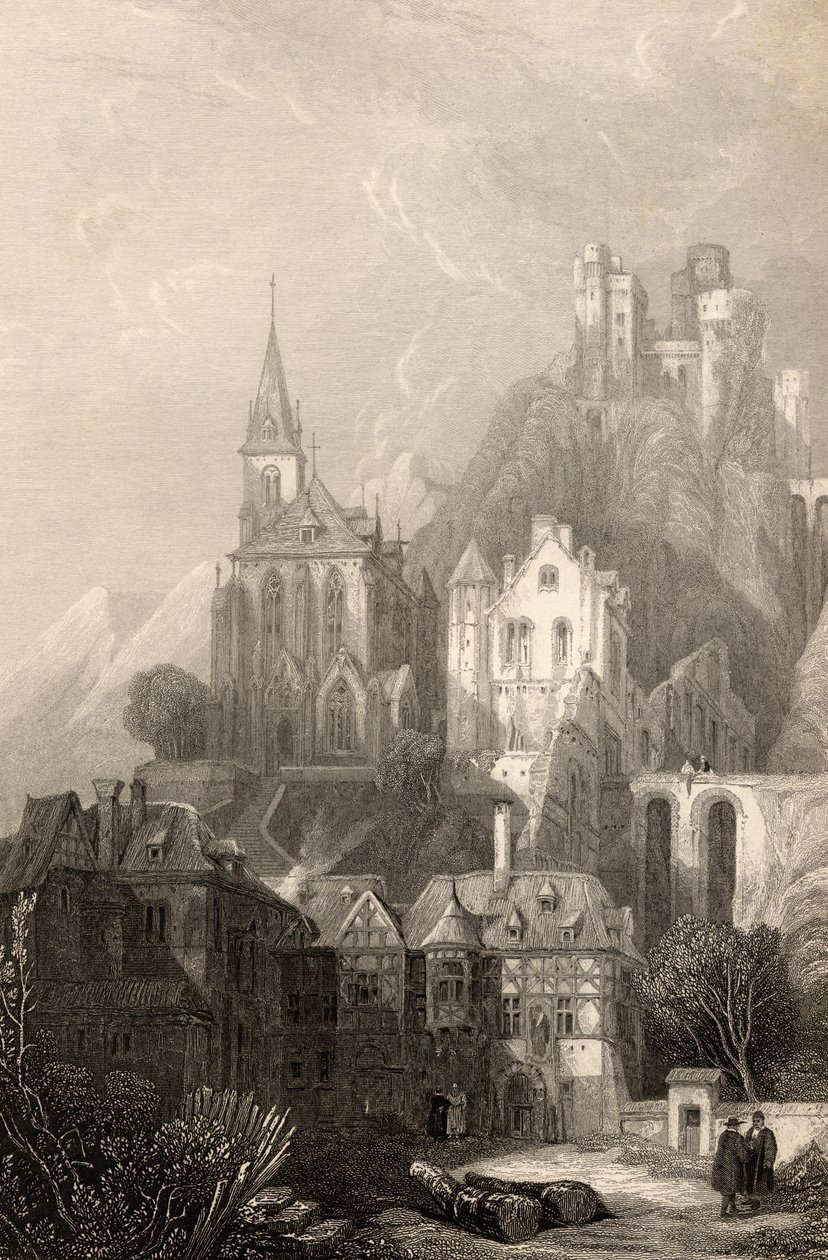 Trarbach, grabado por E.I. Roberts, ilustración de 