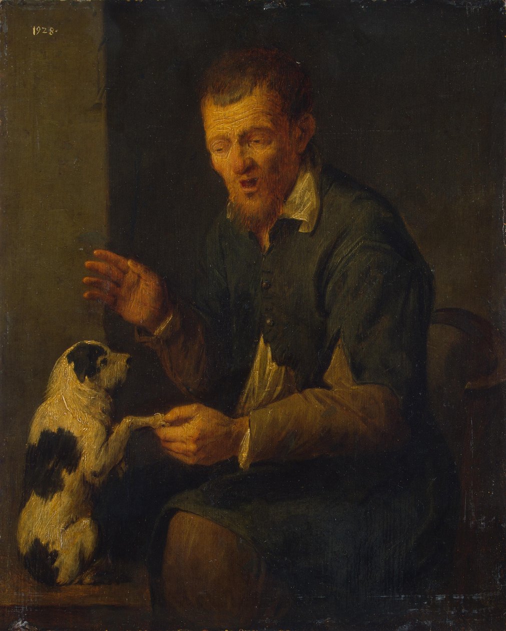 Campesino con un perro de David Ryckaert