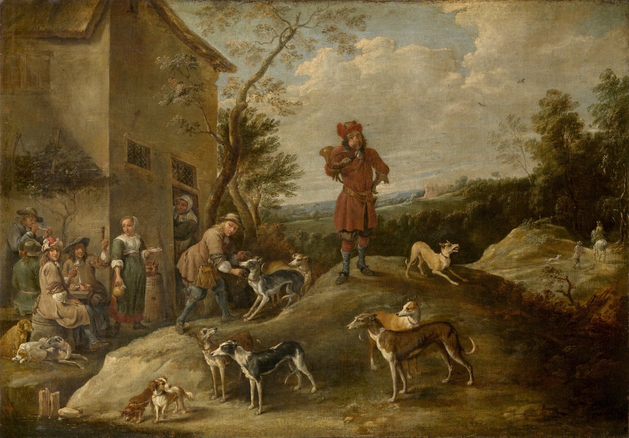 Cazadores descansando de David Teniers the Younger