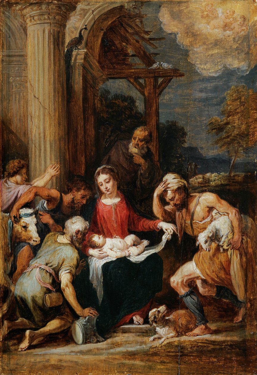 Adoración de los pastores después de Andrea Schiavone de David Teniers the Younger