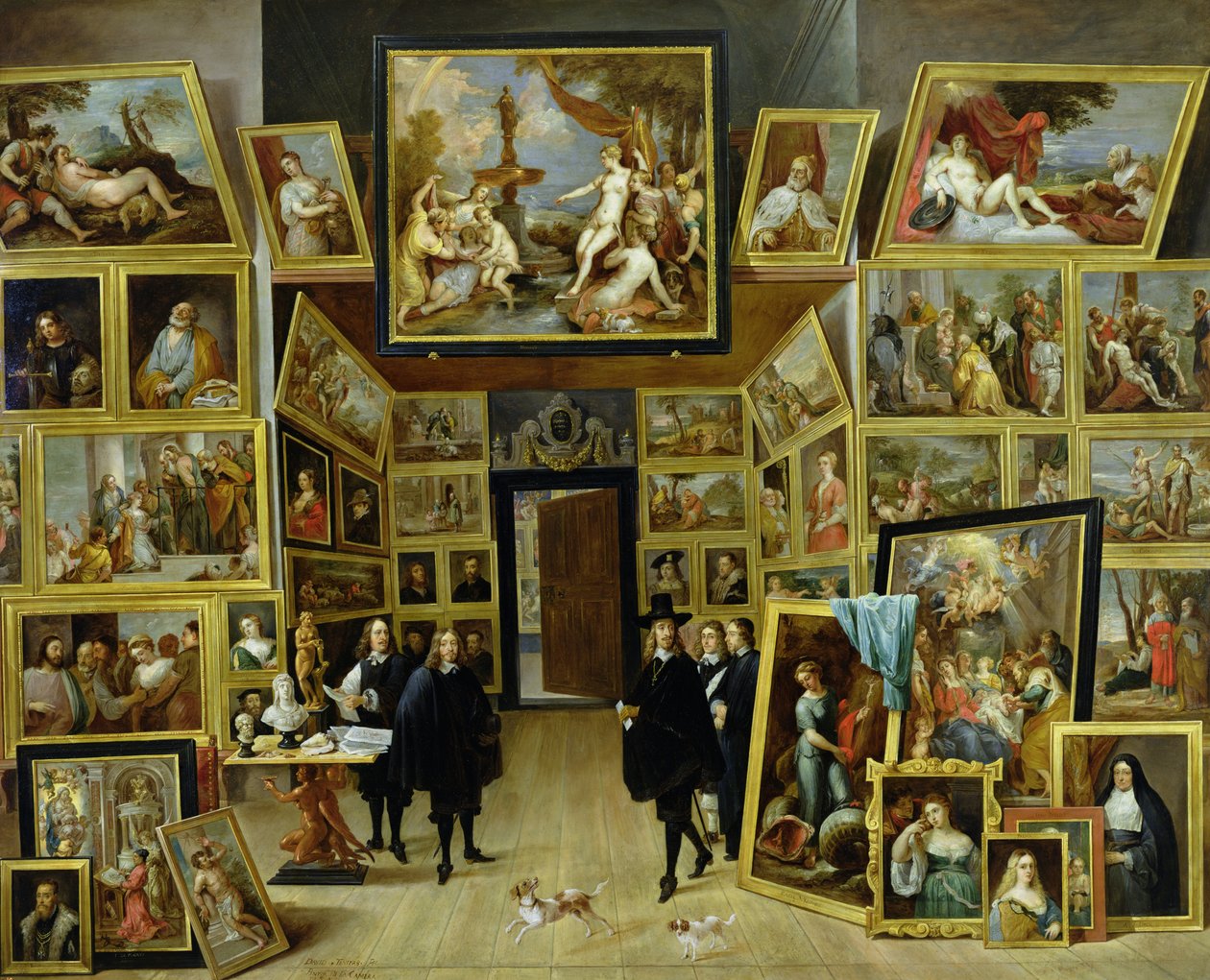 Archiduque Leopoldo Guillermo (1614-61) en su galería de cuadros, c.1647 de David Teniers the Younger