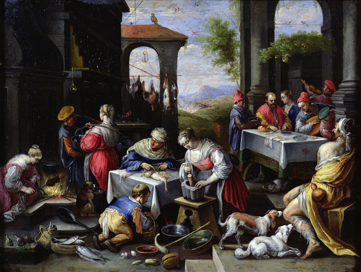 Parábola de Lázaro y el hombre rico de David Teniers the Younger