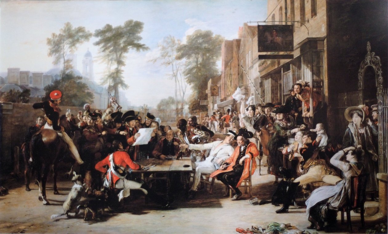 Los pensionistas de Chelsea leyendo el despacho de Waterloo de David Wilkie