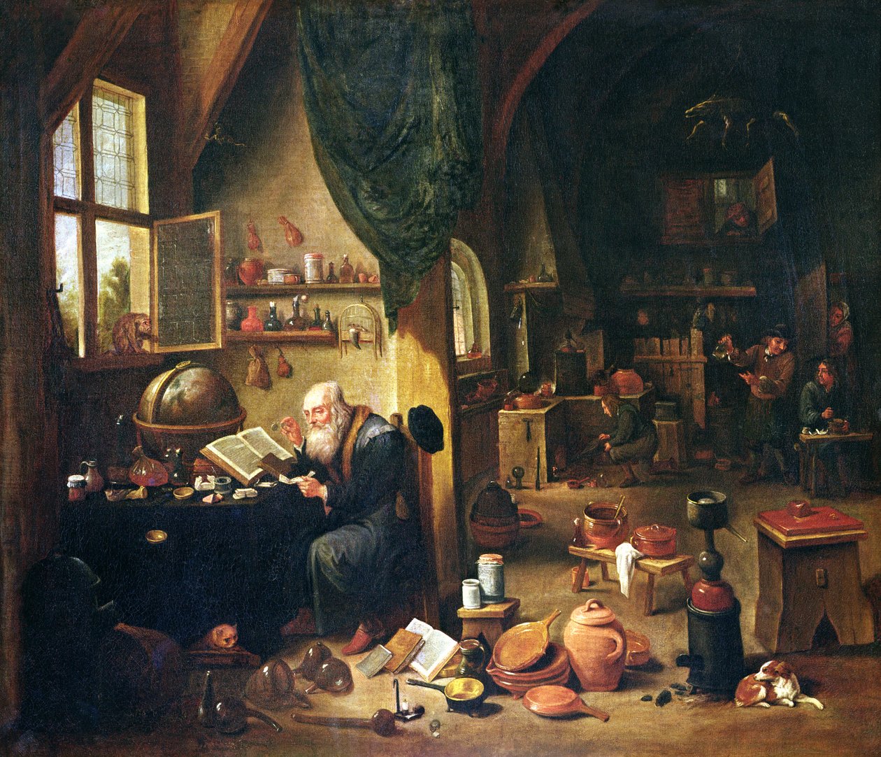 Un alquimista en su taller de David Teniers the Younger
