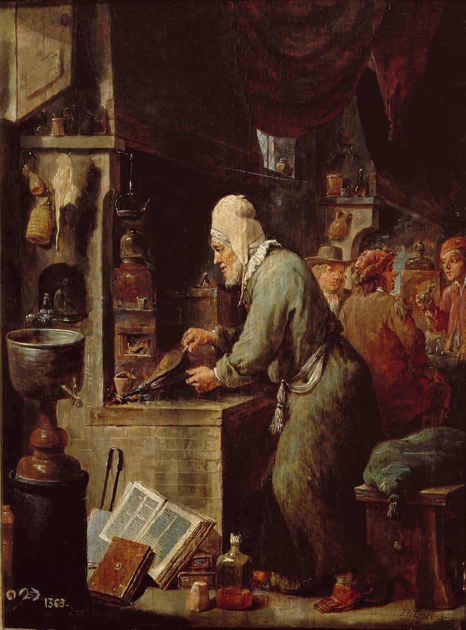 El alquimista de David Teniers the Younger
