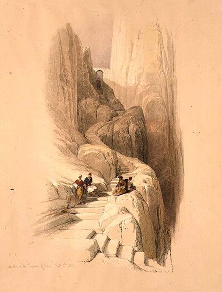 Ascenso a la Cumbre del Sinaí, 20 de febrero de 1839, lámina 115 de Volumen III de 