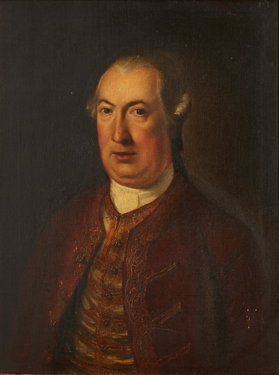 Retrato de medio cuerpo de un caballero con chaqueta y chaleco bordados (óleo sobre lienzo) de David (follower of) Martin
