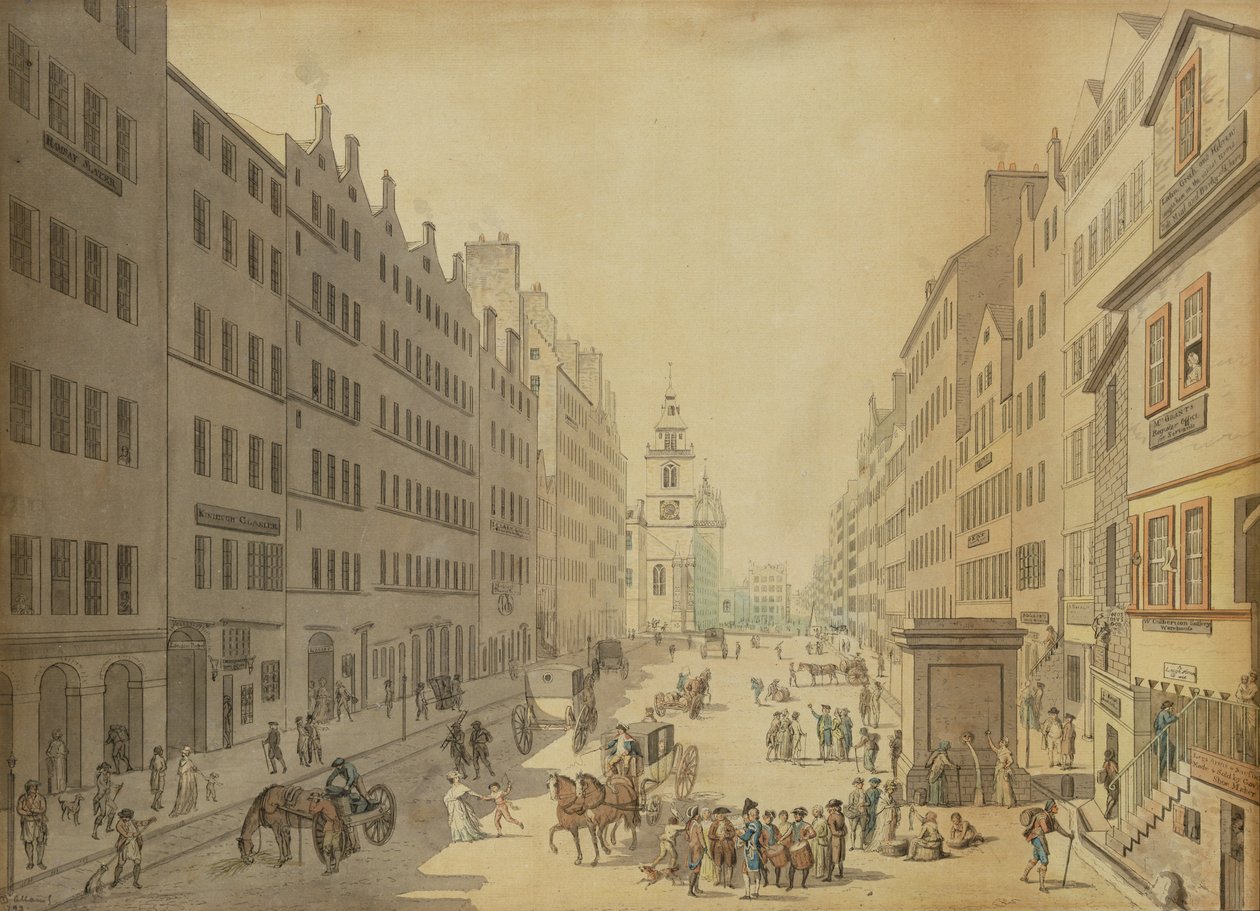 Vista de la calle principal de Edimburgo desde el este, 1793 de David Allan