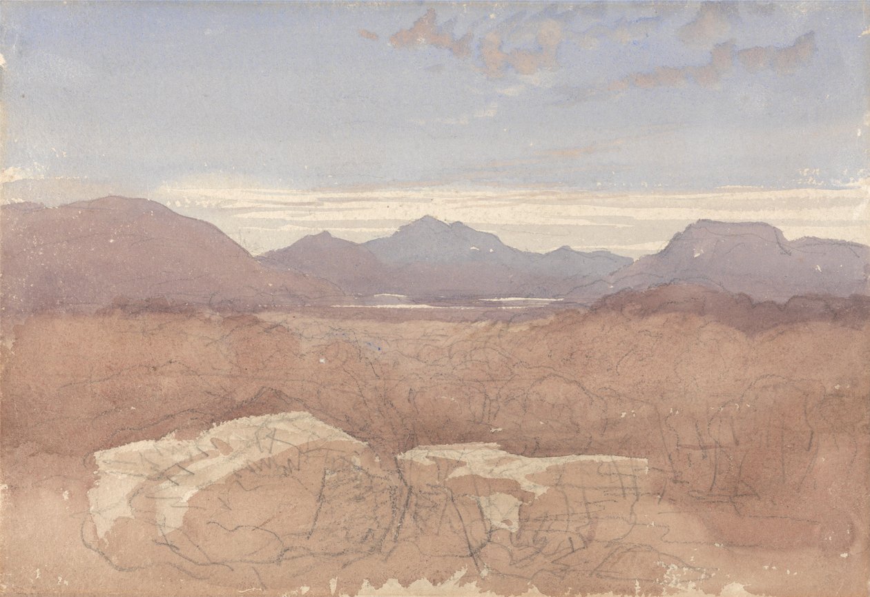 Una vista de las montañas, Gales del Norte de David Cox
