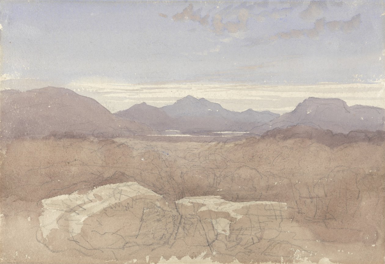 Vista montañosa, Norte de Gales, c.1818 de David Cox