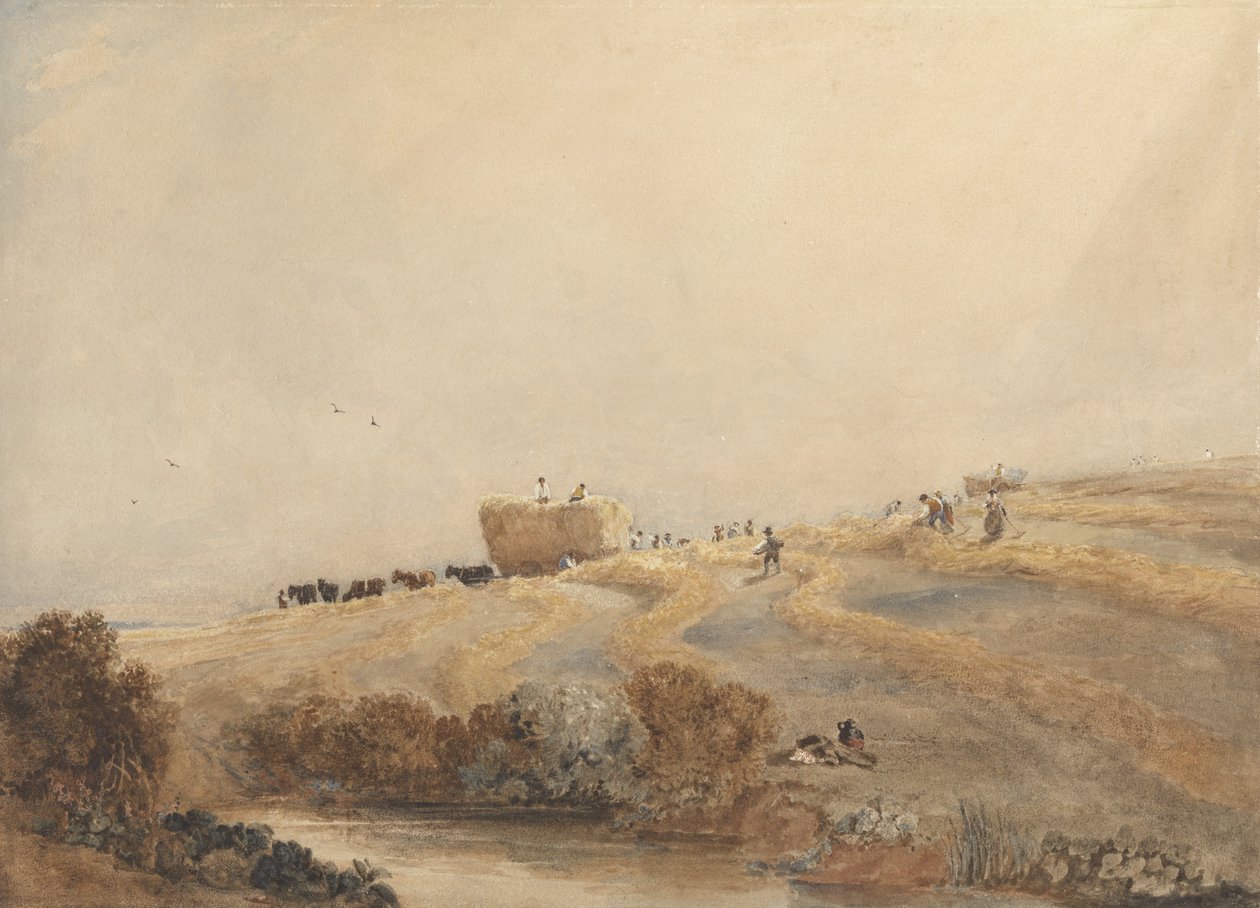 Haciendo heno, c.1808 de David Cox