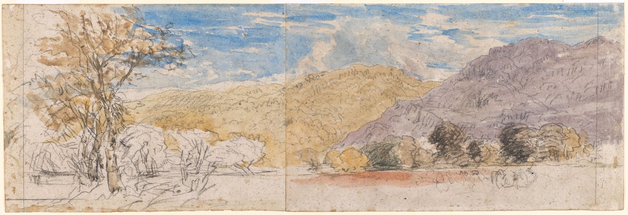 Paisaje montañoso, norte de Gales de David Cox