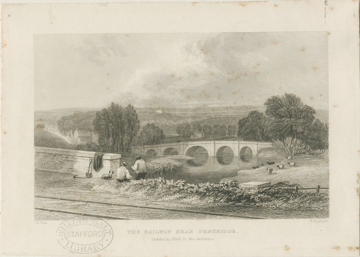 Penkridge Town - Ferrocarril y Puente Bull de David Cox
