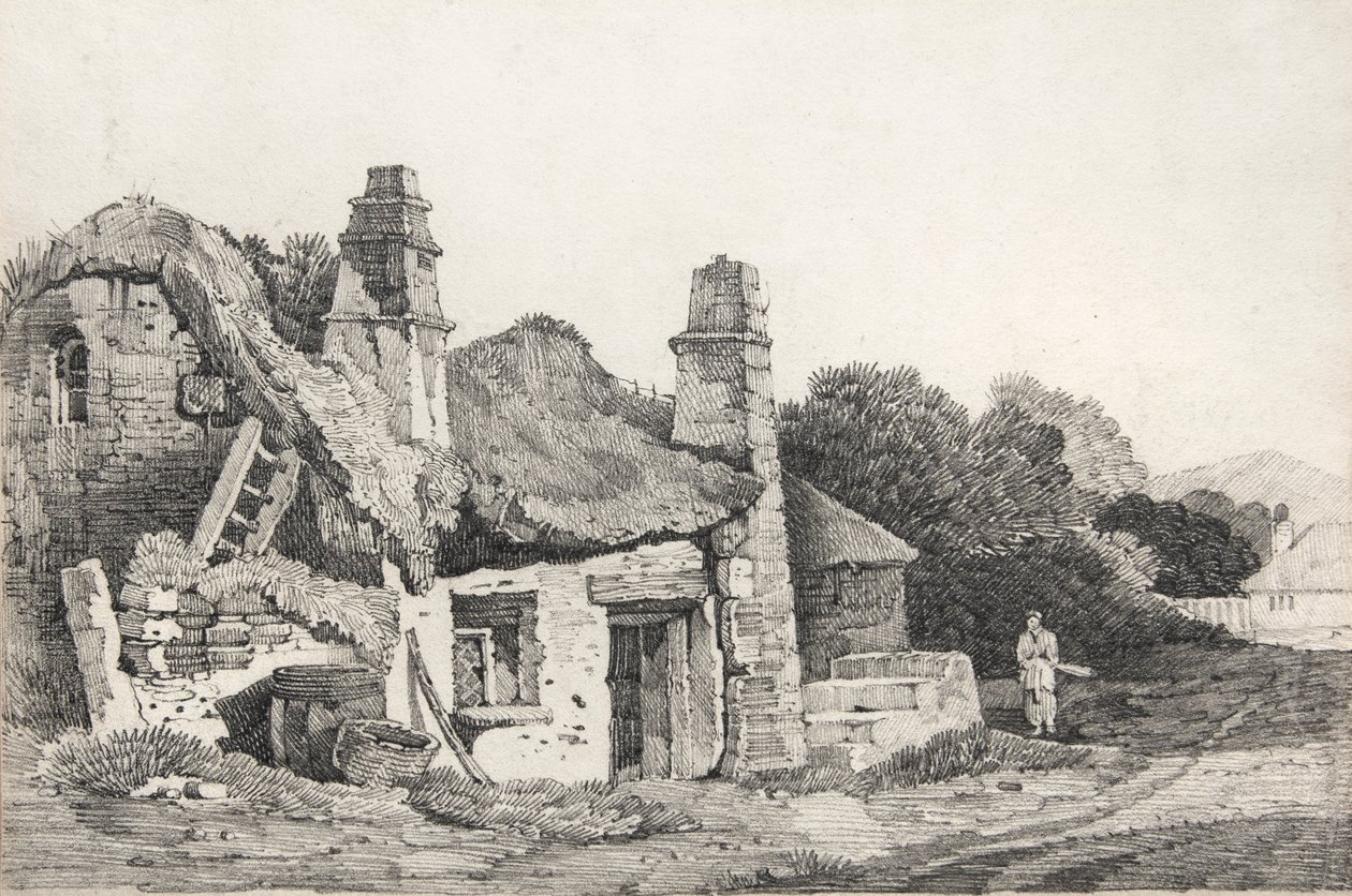 Cabaña en ruinas (dibujo) de David Cox