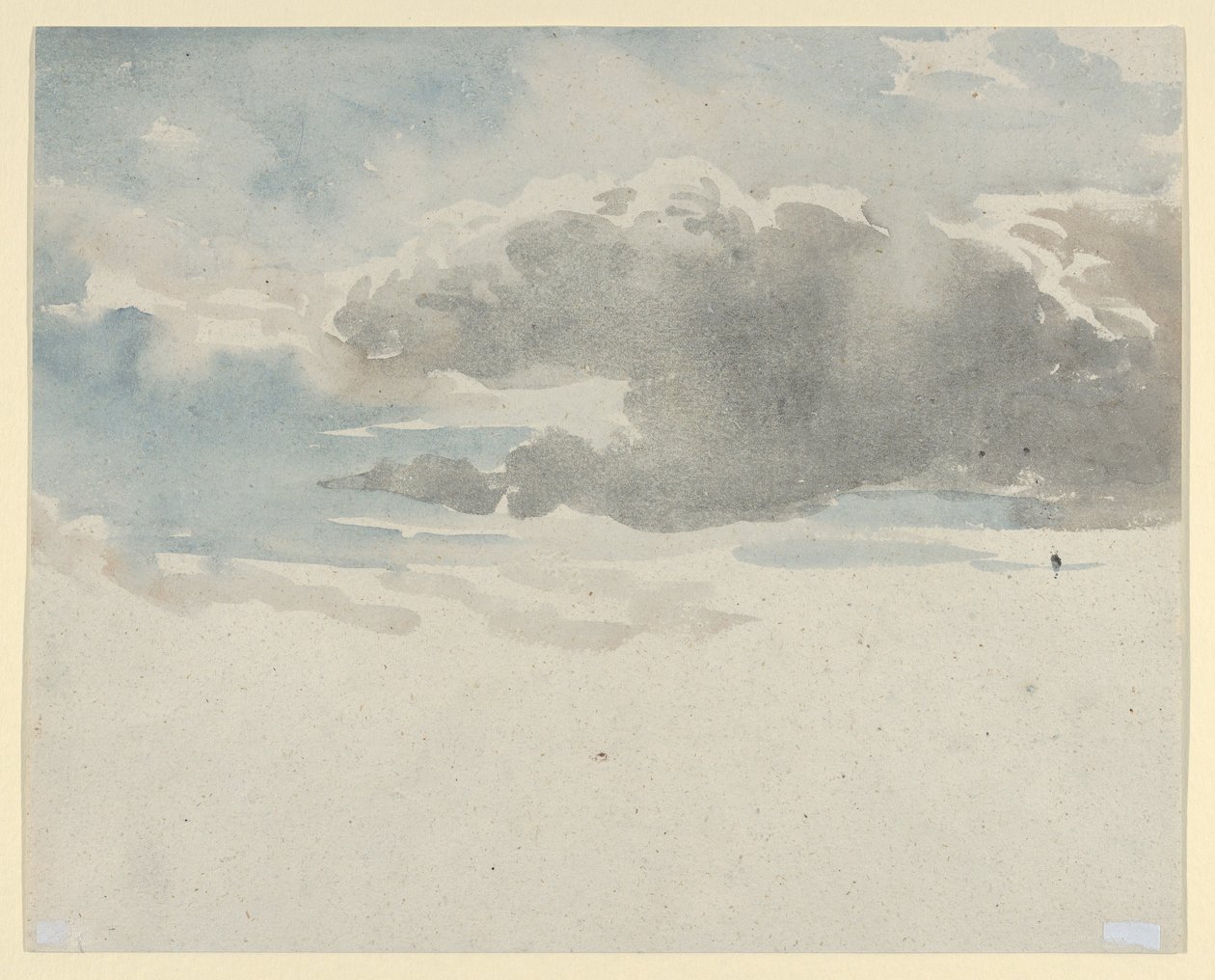 Estudio de nubes (anverso). Estudio de un arbusto de saúco junto a una cerca (reverso) de David Cox