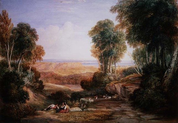 La Confluencia del Río Severn y el Río Wye con el Castillo de Chepstow en la Distancia de David Cox