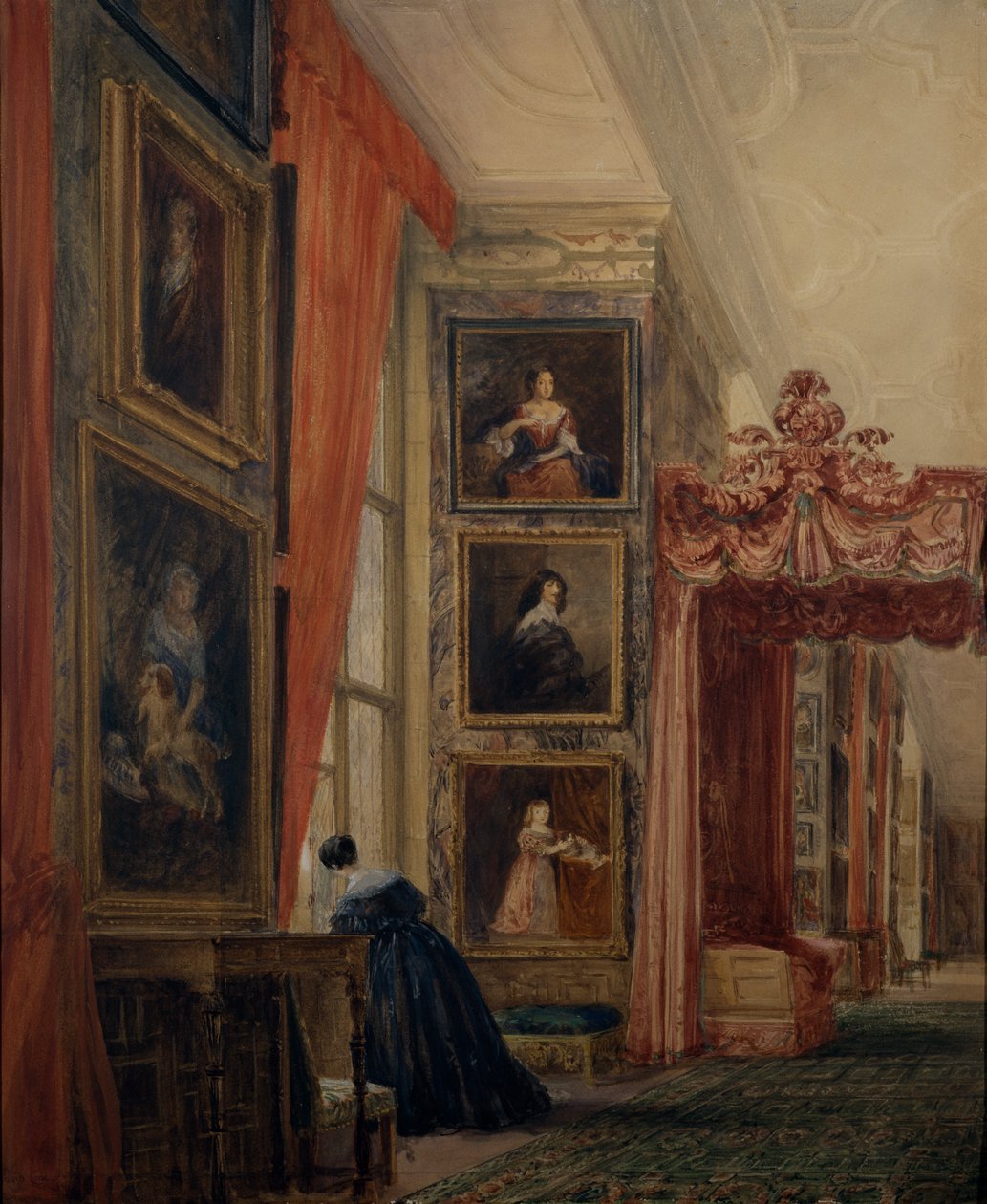 La Galería Larga en Hardwick de David Cox