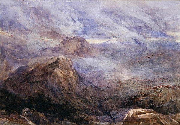 Boceto galés - Quemando helechos de David Cox