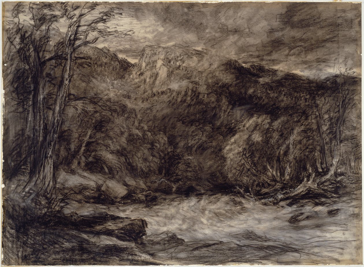 Un torrente de montaña de David Cox the elder