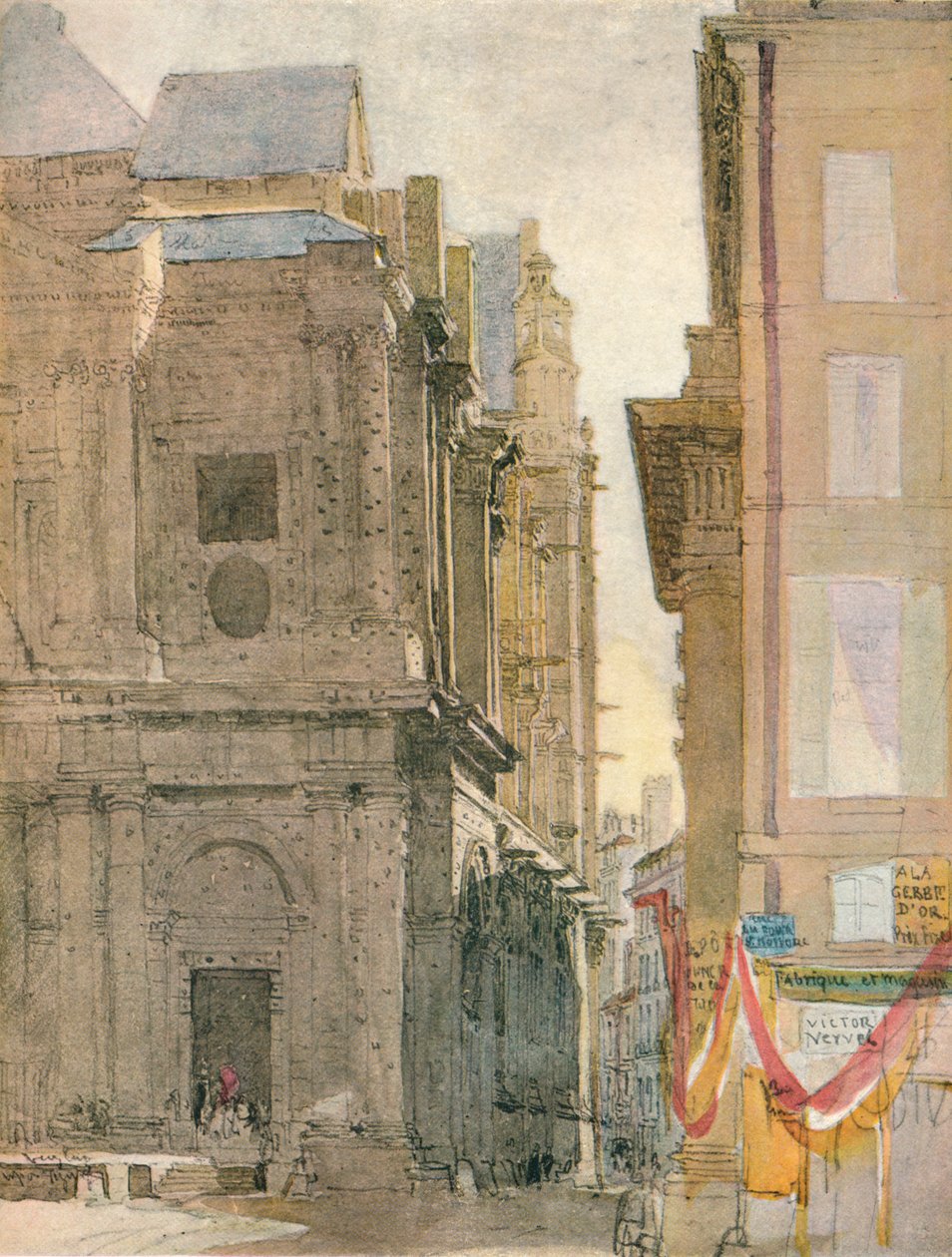 Iglesia de San Eustaquio, París, c1829 de David Cox the elder