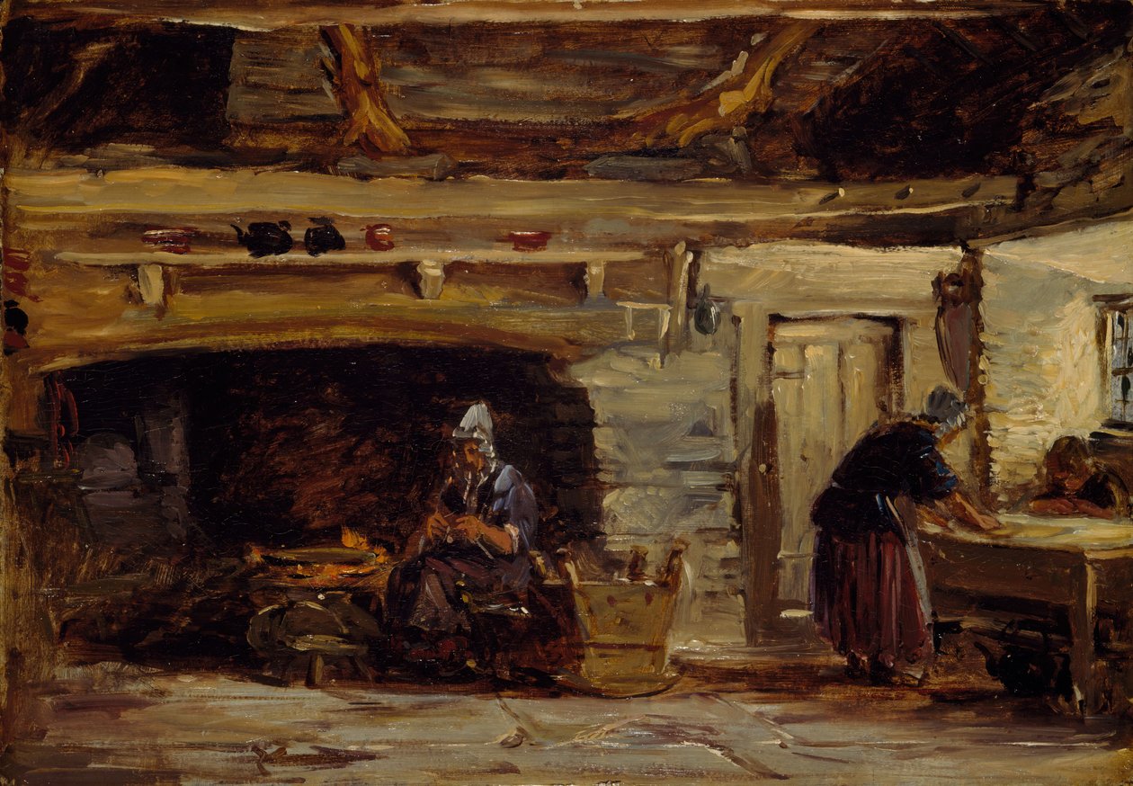 Interior de cabaña, Trossavon cerca de Bettws-y-Coed, 1844-1847 de David Cox the elder